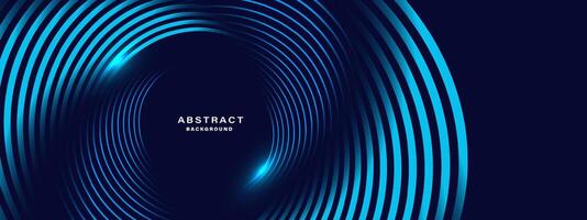 Blue abstract background with spiral circle lines, vector