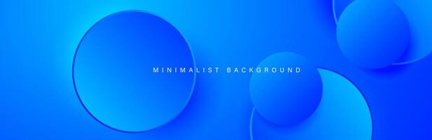 Abstract minimalist blue background with circular elements vector