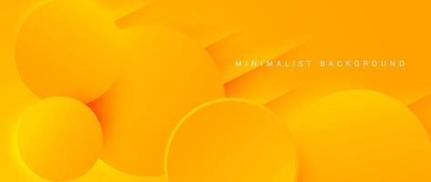 Abstract minimalist yellow background with circular elements vector