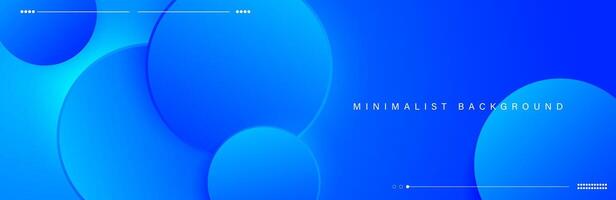 Abstract minimalist blue background with circular elements vector