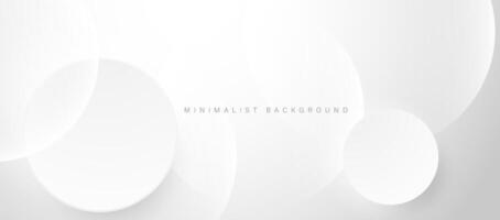 Abstract minimalist white background with circular elements vector