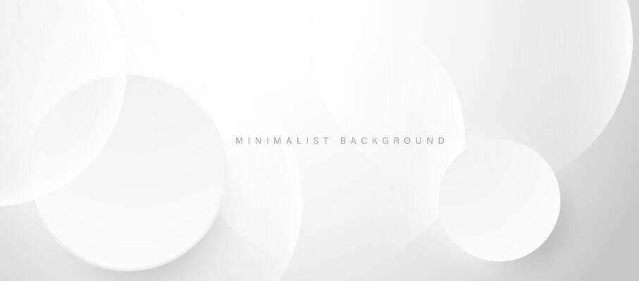Abstract minimalist white background with circular elements