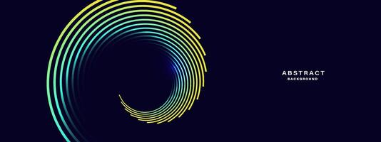 Abstract background with spiral circle lines, technology futuristic template. vector