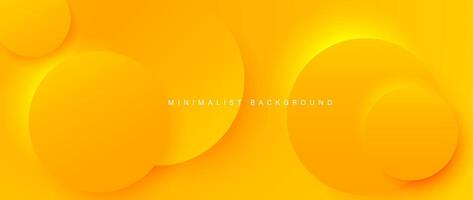Abstract minimalist yellow background with circular elements vector