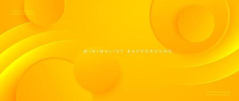 Abstract minimalist yellow background with circular elements vector