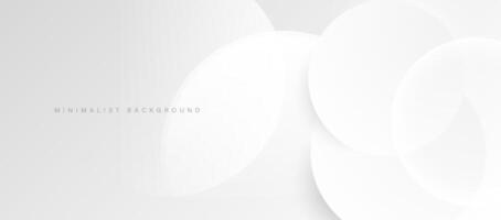 Abstract minimalist white background with circular elements vector