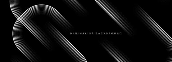 Abstract black modern background with dynamic geometric shapes. Vector