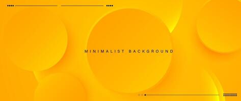 Abstract minimalist yellow background with circular elements vector