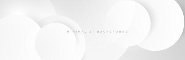 Abstract minimalist white background with circular elements vector