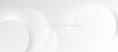 Abstract minimalist white background with circular elements vector