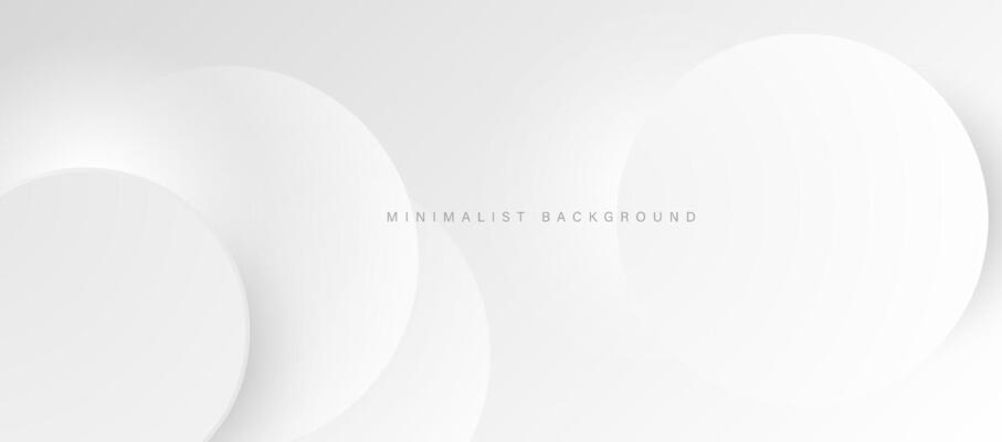 Abstract minimalist white background with circular elements