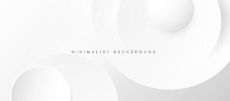 Abstract minimalist white background with circular elements vector. vector