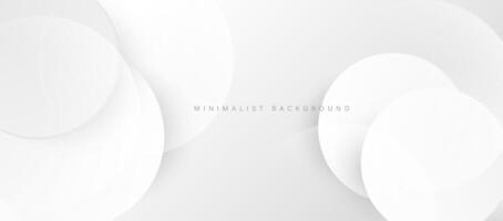 Abstract minimalist white background with circular elements vector