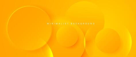 Abstract minimalist yellow background with circular elements vector