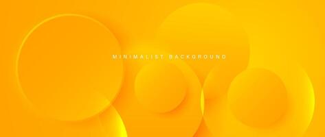 Abstract minimalist yellow background with circular elements vector