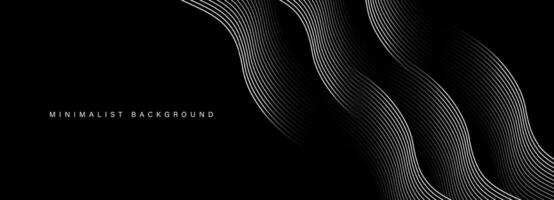 Abstract black modern background with dynamic geometric shapes. Vector