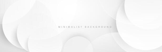 Abstract minimalist white background with circular elements vector