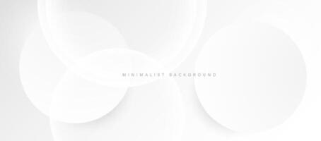 Abstract minimalist white background with circular elements vector