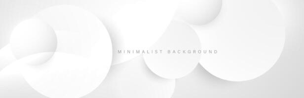 Abstract minimalist white background with circular elements vector