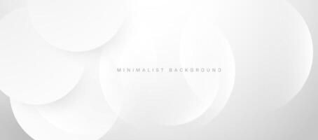 Abstract minimalist white background with circular elements vector