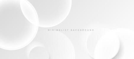 Abstract minimalist white background with circular elements vector