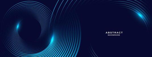 Blue abstract background with spiral circle lines, vector