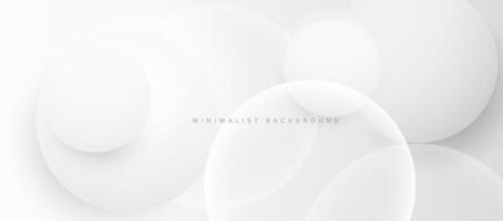 Abstract minimalist white background with circular elements vector