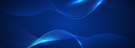 Abstract blue modern background with smooth lines vector