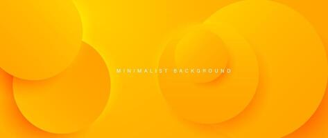 Abstract minimalist yellow background with circular elements vector