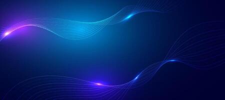 Abstract blue background with flowing lines. vector