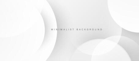 Abstract minimalist white background with circular elements vector. vector