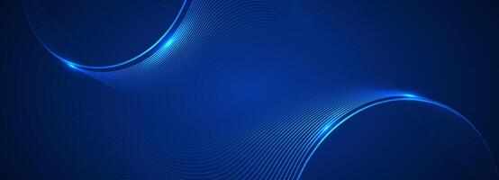 Abstract blue modern background with smooth lines vector