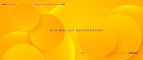 Abstract minimalist yellow background with circular elements vector