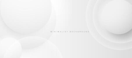 Abstract minimalist white background with circular elements vector