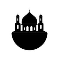 mezquita silueta edificio islámico religión vector icono elemento