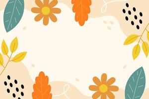 Hand drawn leaves autumn flat design illustration vector background template