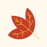 Hand drawn leaves autumn flat design illustration vector element