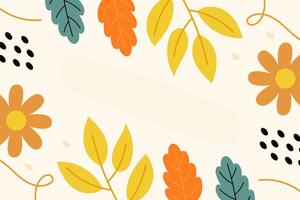 Hand drawn leaves autumn flat design illustration vector background template