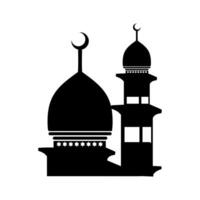 Mosque silhouette building Islamic religion vector icon element