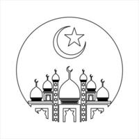 Outline mosque illustration vector element