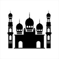 Silhouttes Mosque Illustration Vector Element