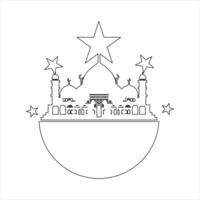 Outline mosque illustration vector element