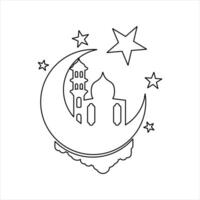 Outline mosque illustration vector element