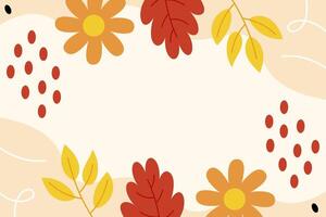 Hand drawn leaves autumn flat design illustration vector background template