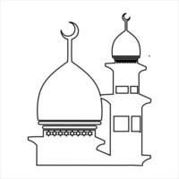 Outline mosque illustration vector element