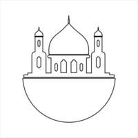 Outline mosque illustration vector element