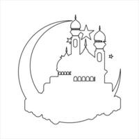 Outline mosque illustration vector element