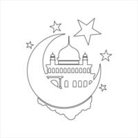 Outline mosque illustration vector element