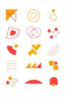 Flat abstract geometric wallpaper vector element bundle