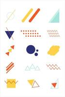 Flat abstract geometric wallpaper vector element bundle